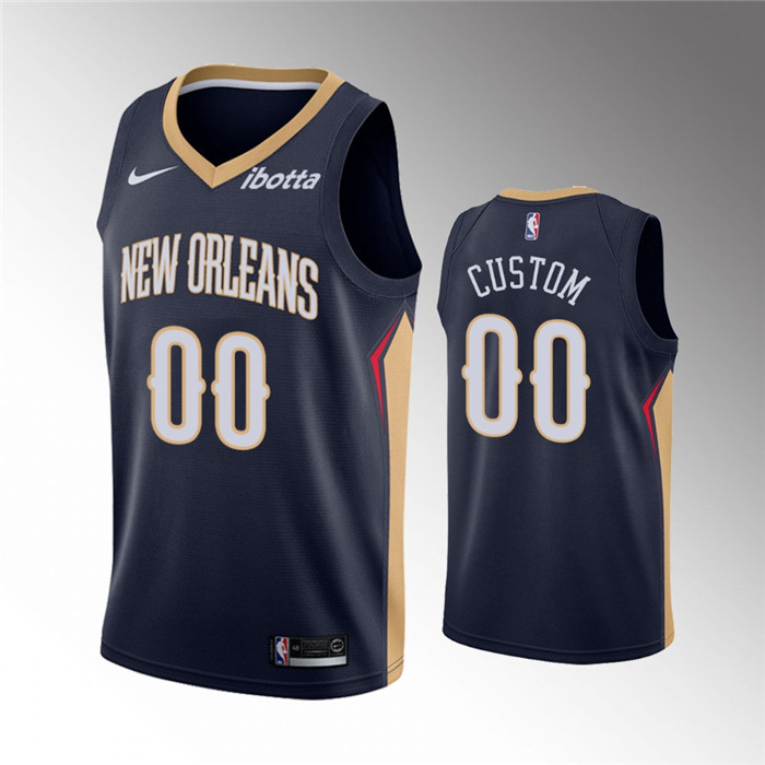 Men's New Orleans Pelicans Active Player custom Navy Icon Edition Stitched Jersey